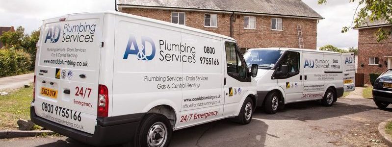 A & D Plumbing Services vans outside property