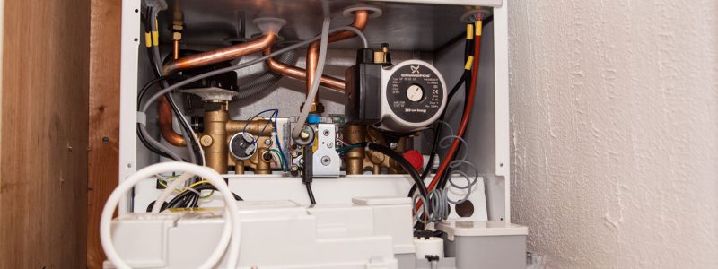 Close up image of inside a boiler