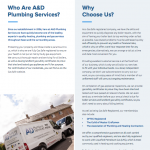 PDF - A&D Plumbing Services Why Choose Us Brochure