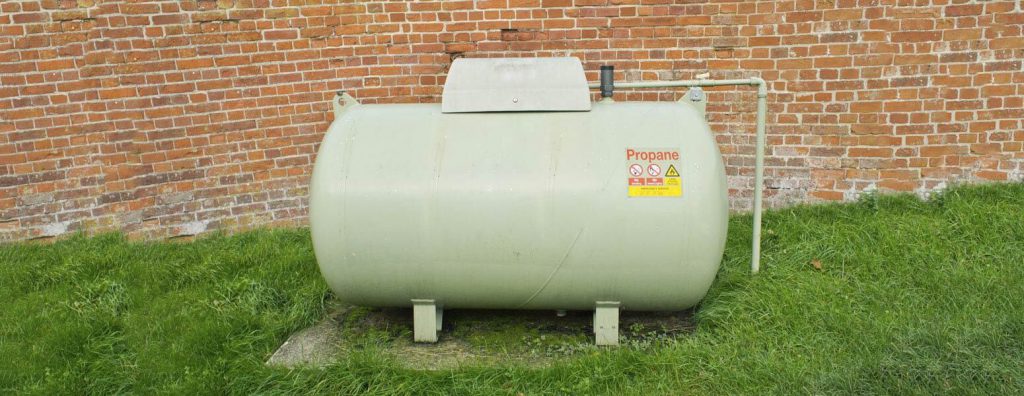 LPG tank placed in a garden